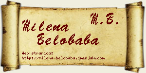 Milena Belobaba vizit kartica